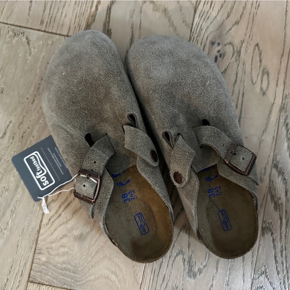 NWT Birkenstock Women’s Boston Clog Faded Taupe Suede EU38 - Picture 4 of 4